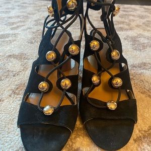 Rebecca Minkoff black suede strappy sandals size 7